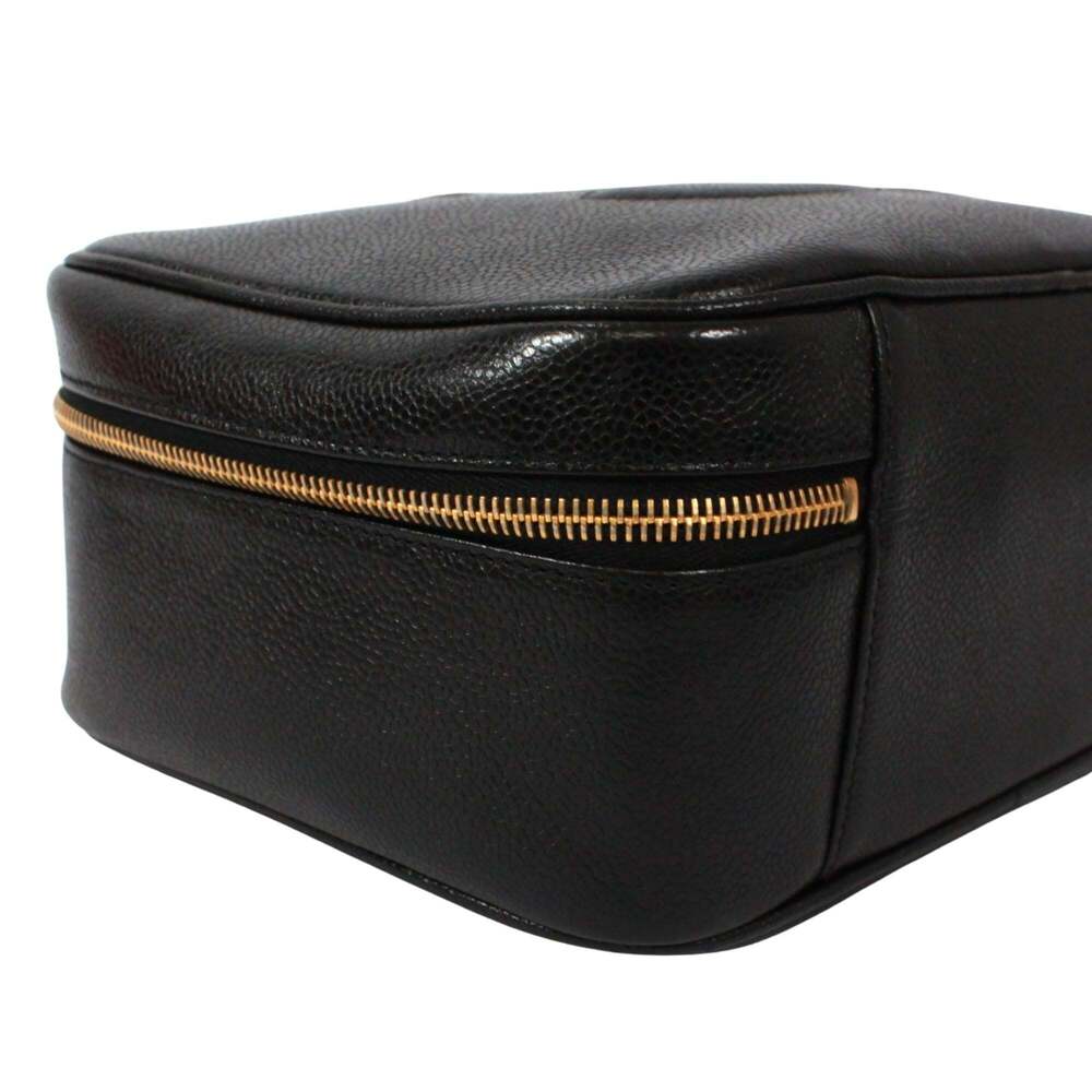 CHANEL Black Caviar Leather Logo Vanity Bag - Picture 6 of 15